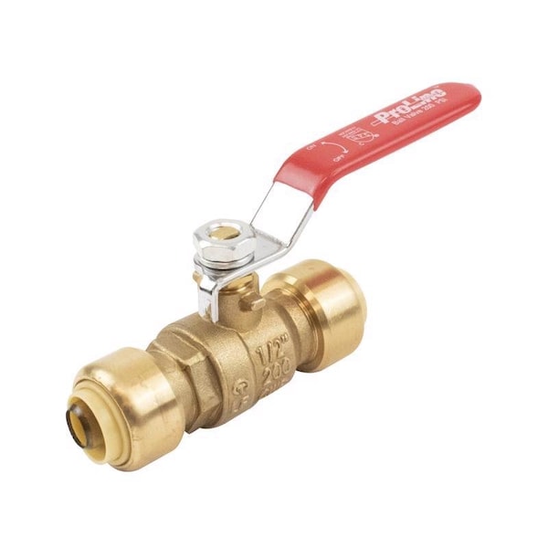Bk Products B&K Proline 1/2 in. Brass Push Fit Ball Valve Full Port Quarter-Turn Lever 1107-063 - main